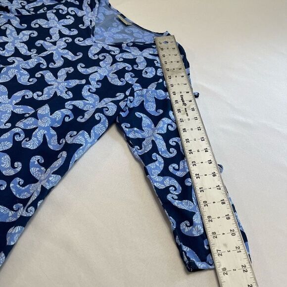 Icantoo Blue Starfish Tunic Top Blouse Size Medium - Picture 5 of 6